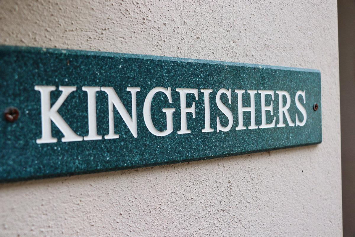holiday cottage close to Padstow Cornwall Kingfishers sign