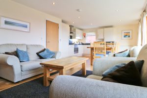 The Burrow holiday home Cornwall living room